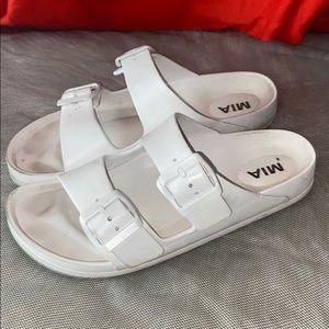 SOLD Size 7 MIA White Buckle Flats